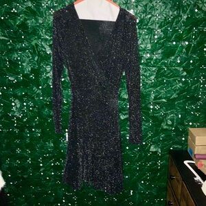 Sparkly black long sleeve dress